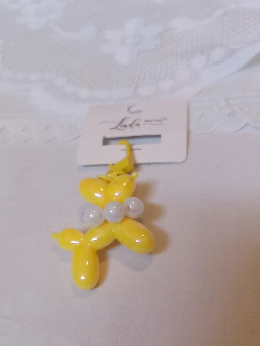 Yellow Balloon Dog Charm Or Zipper Pull NWT